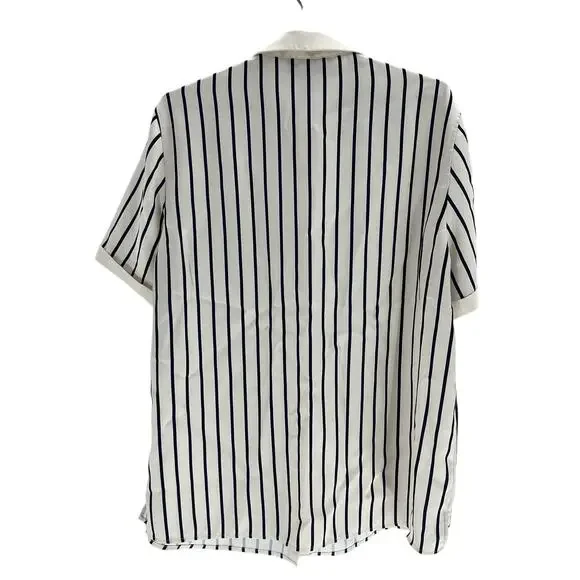 Ser.O.Ya Striped Navy Ivory Davey Blouse Size S - Picture 3 of 4